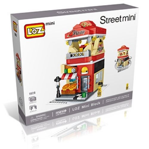 משחק הרכבה איכותי עם 335 מיני אבני בנייה - לבניית חנות פיצה 