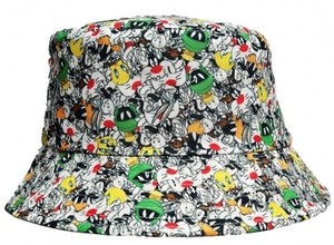 כובע טמבל 100% כותנה עם דמויות מעולם לוני טונס לבן