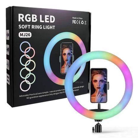 מנורה סלפי LED צבעונית - קוטר הטבעת 26 ס