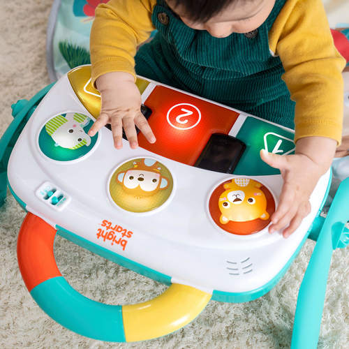 משטח פעילות מוסיקלי 4 ב-1 עם פסנתר ותוף – ספארי טרופי ברייט סטארטס bright starts