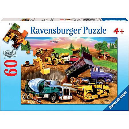 פאזל 60 חלקים מכונות באתר בנייה