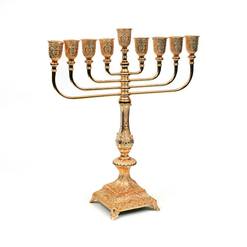 חנוכיה פילגרים זהב