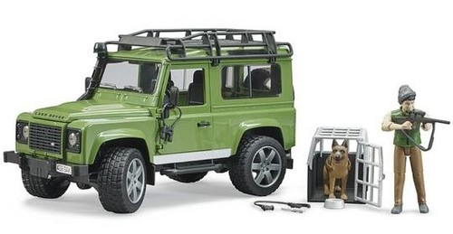 ג'יפ שטח ברודר Land Rover Defender כולל שמות שומר יערות וכלב ציד - לילדים ואספנים