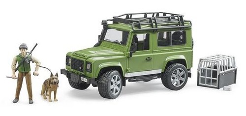 ג'יפ שטח ברודר Land Rover Defender כולל שמות שומר יערות וכלב ציד - לילדים ואספנים