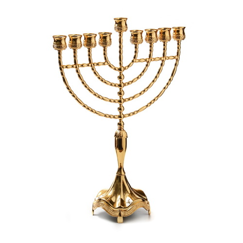חנוכיה זהב דגם מנורה