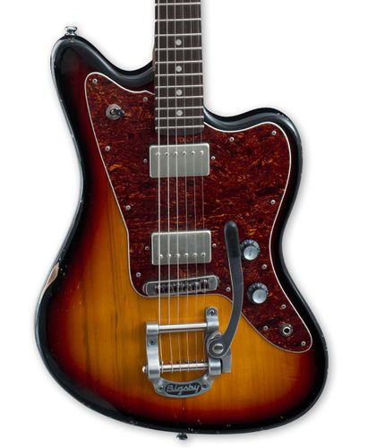 זוית נוספת Maybach Jazpole '63 Bigsby B5 3-Tone Sunburst Aged