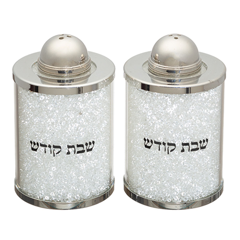 מלחיה ופלפליה מקריסטל עם אבנים לבנות