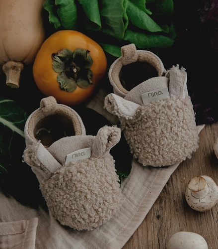 נעלי בית לתינוק עם ריפוד פנימי וסוליה מונעת החלקה מידה S (0-6 חודשים) - סנד