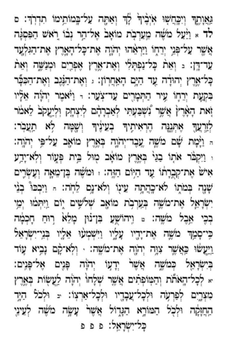 55 פסוקים אחרונים בספר דברים
