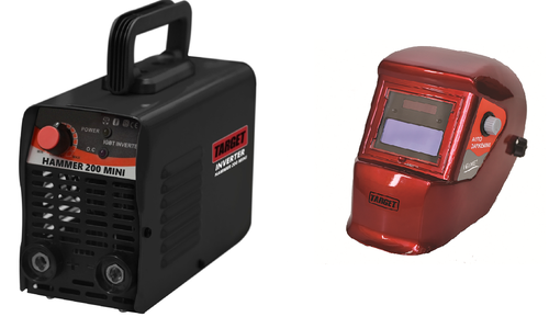 רתכת אלקטרונית INVERTER HAMMER 200 MINI כולל מסיכה TARGET