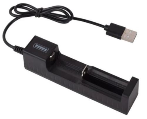 מטען USB יחיד לסוללות מהדגמים 18650 26650 21700 10440 14500 16340 A AA AAA AAAA Li-ion NiCd NiMH 