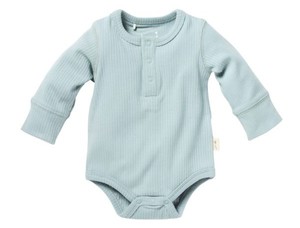 בגד גוף 100% כותנה ריב עם סגירת טיק טק נוחה במידה NB - תכלת