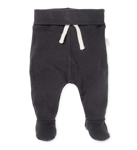 רגלית לתינוק 100% כותנה ריב עם כיווץ בקרסול למניעת בריחת הרגל, מידה 3-6 - אפור כהה