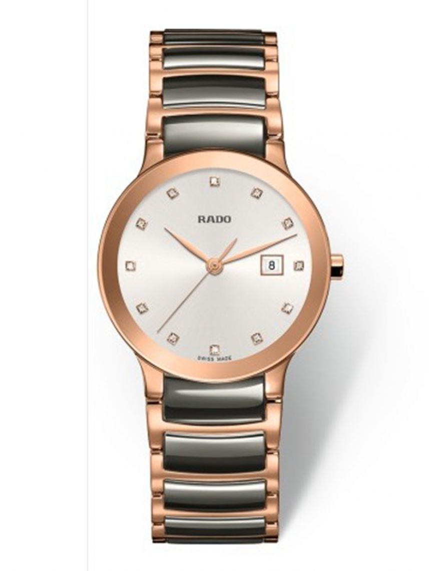 שעון RADO CENTRIX יהלומים קרמי לאישה (28 ממ)