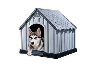 מלונה לכלב גדול מפלסטיק עמיד – נוחה להרכבה ולחצר