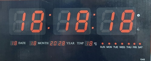 שעון לד חשמלי באדום