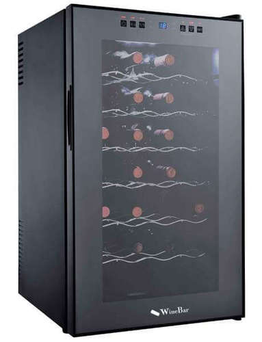 מקרר יין 28 UV Winebar דלת מראה כהה בעל צג דיגיטלי