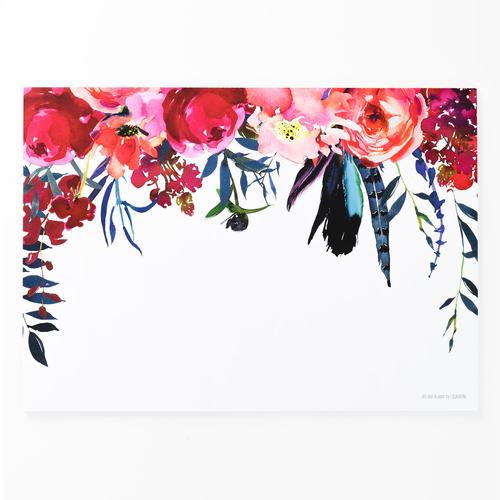 48 פלייסמטים Red Boho Flowers