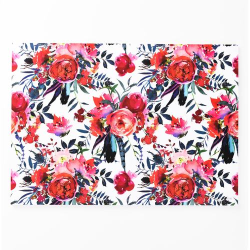 48 פלייסמטים Red Boho Flowers