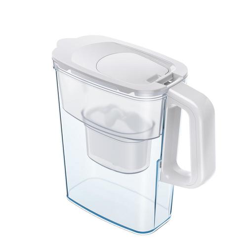 קנקן לסינון מים Pascale Water & Life Compact בנפח 2.4 ליטר בצבע לבן.