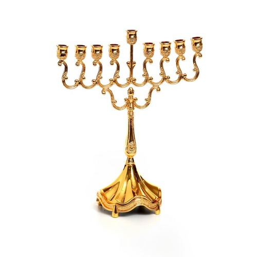 חנוכיה ציפוי זהב/לכה בארוק