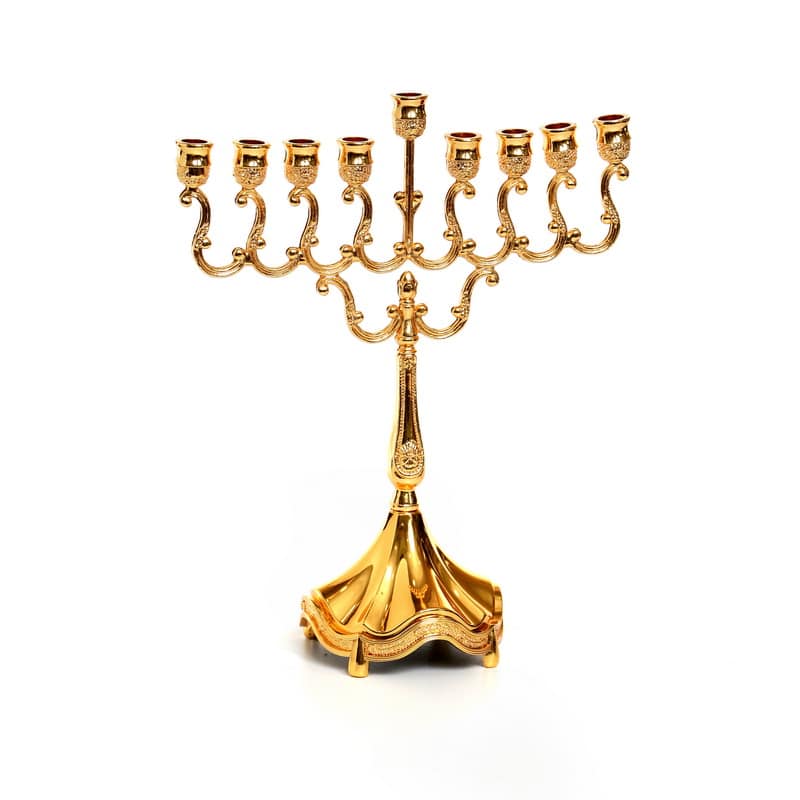 חנוכיה ציפוי זהב/לכה בארוק