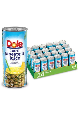 6 רביעיית מיץ דול אננס טבעי Dole 100% Pineapple Juice