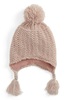 כובע חורף סרוג לתינוק עם בטנת פליז 'אינדי' לגיל 12-18 חודשים - ורוד