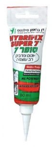 סופר 7 להדבקה ולאיטום 80 מ"ל שפורפרת שקוף 