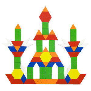 דלי 250 צורות גאומטריות צבעוניות מעץ