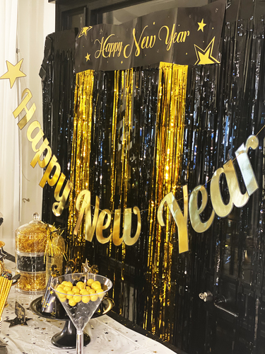 וילון פרנזים מהודר + באנר Happy new year