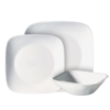 סט צלחות 18 חלקים מרובע לבן פיור וויט | Corning Ware Pure White