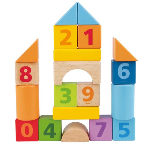 סט משחק 20 קוביות עץ עם מספרים - HAPE