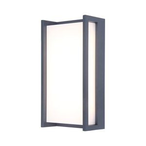 גוף תאורה צמוד קיר אפור כהה QUBO LUTEC 18W IP54 אור חם