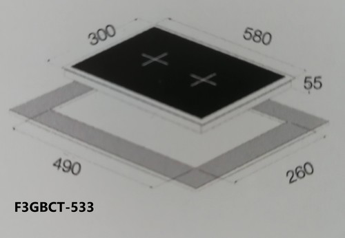 כיריים גז 2 מבערים דומינו F3GBCT-533 SOL סול
