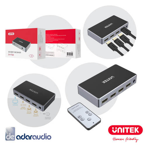 מנתב 4K HDMI 1.4b עם 3 יציאות UNITEK V1111A