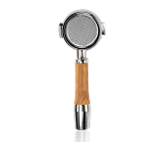 Stainless steel-wood portafilter bottomless-ידית חליטה חתוכה מעץ