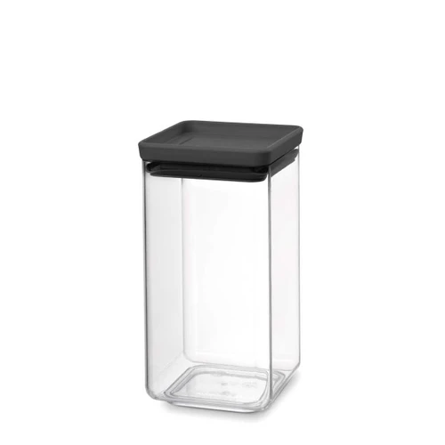 קופסת אחסון למטבח ולמזווה, מכסה אפור כהה Brabantia - ללא BPA מיכל 1.6 ליטר, רוחב - 11 ס״מ , עומק - 11 ס״מ, גובה - 20 ס״מ (מק״ט Y-122385) - עולם הפרזול