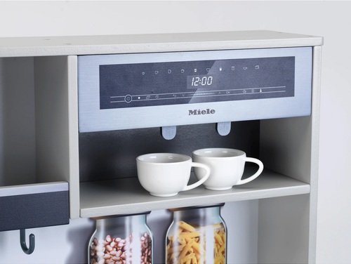 מטבח עץ גדול לילדים Miele עם אורות וצלילים, תנור, מיקרו, מכונת קפה, כיור + 11 אביזרים