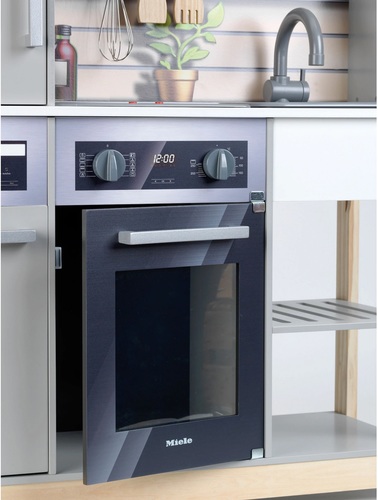 מטבח עץ גדול לילדים Miele עם אורות וצלילים, תנור, מיקרו, מכונת קפה, כיור + 11 אביזרים