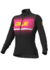 חולצת רכיבת אופניים נשים ALE SOLID BLEND JERSEY שחור-ורוד טרמית מחממת מנדפת