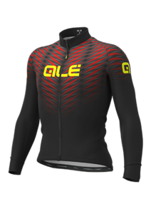 חולצה ארוכה לרכיבת אופניים לגברים ALE SOLID THORN L/S JERSEY שחור-אדום