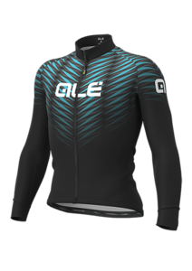 חולצה ארוכה לרכיבת אופניים לגברים  ALE SOLID THORN L/S JERSEY שחור-טורקיז