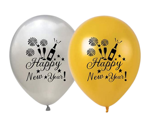 12 בלוני גומי Happy New year