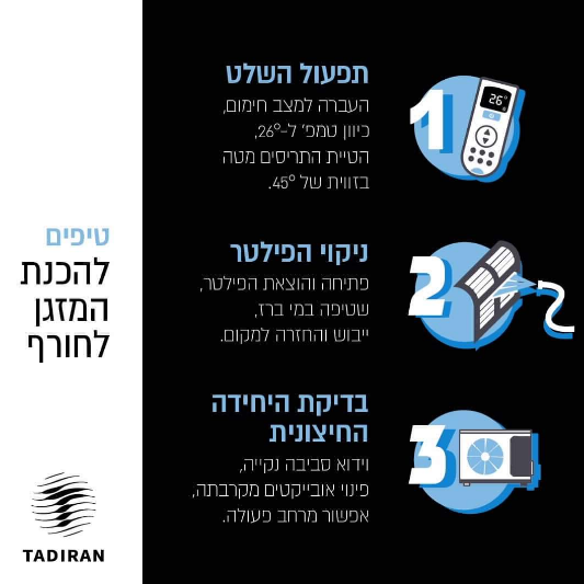 טיפים להכנת המזגן לחורף