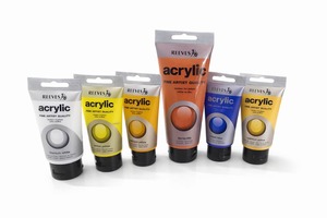 סט 6 שפורפרות צבע אקריליק 75 מ"ל REEVES 