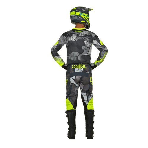 חליפת ילדים אוניל אפור / צהוב - ONEAL ELEMENT CAMO V22 YOUTH 