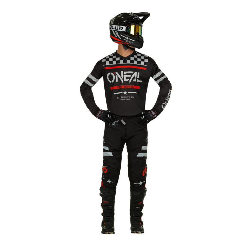 חליפת ילדים אוניל שחור / אפור - ONEAL ELEMENT SQUADRON V22 YOUTH 