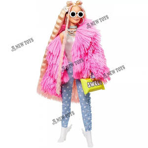 ברבי אקסטרה במעיל ורוד עם חד קרן  -  Barbie Extra Doll in Pink Coat with Pet Unicorn-Pig GRN28