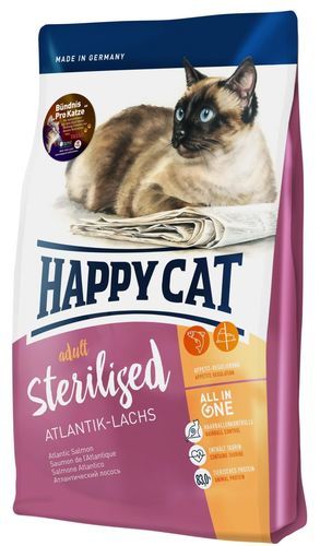 הפי קט סטרלייז סלמון 4 ק"ג לחתולים בוגרים Happy Cat
